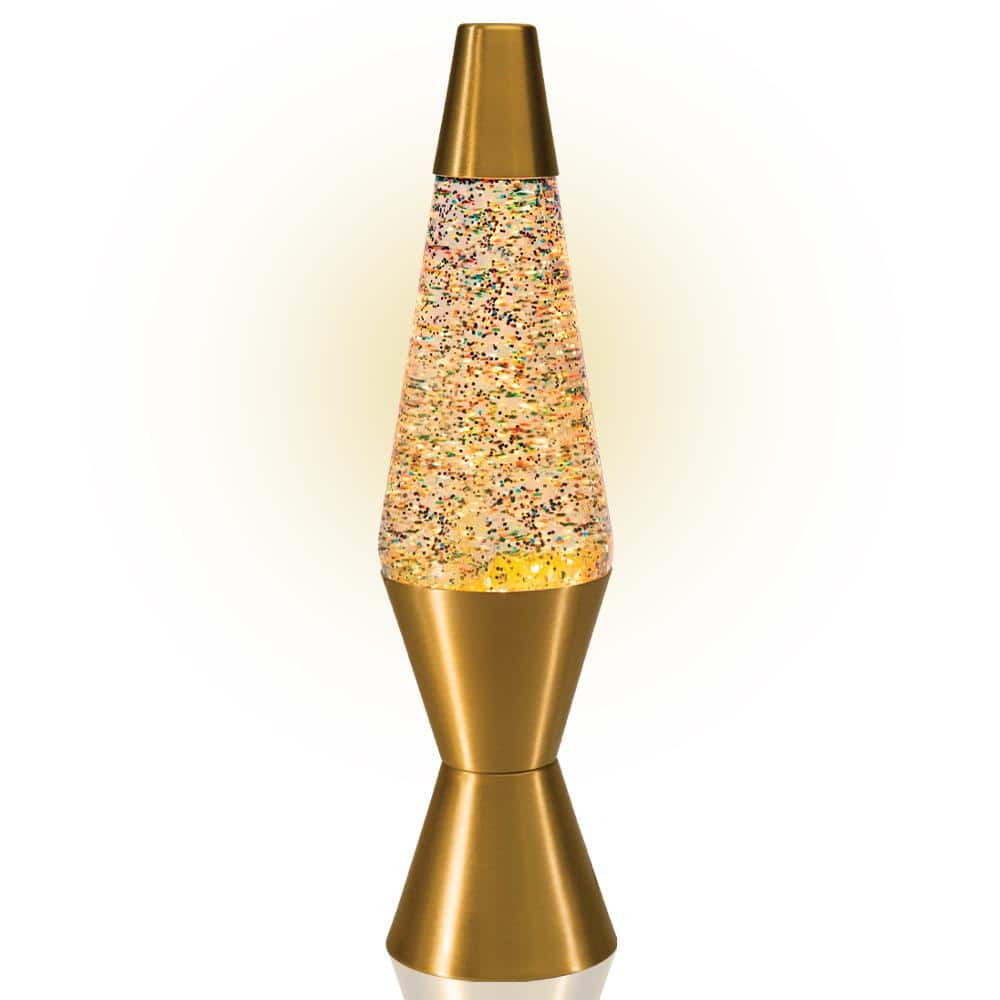 ORIGINAL CLASSIC DESIGN SILVER BASE MODERN MOOD LIGHT YELLOW LAVA LAMP 14.5" 