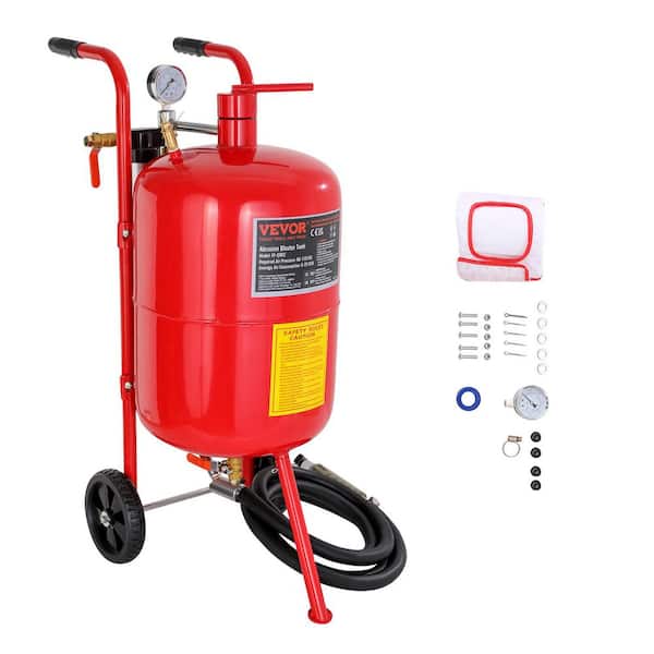 10 Gal./40 L Sandblaster Equipped with Nozzle Shut-Off Valve Pressure Gauge Ceramic Hose Filling Funnel Power Tool
