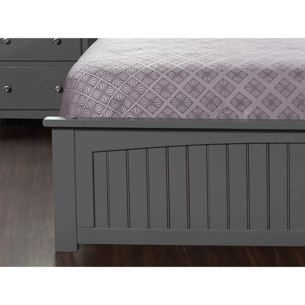 Nantucket Gray Queen Solid Wood Platform Bed with Slats
