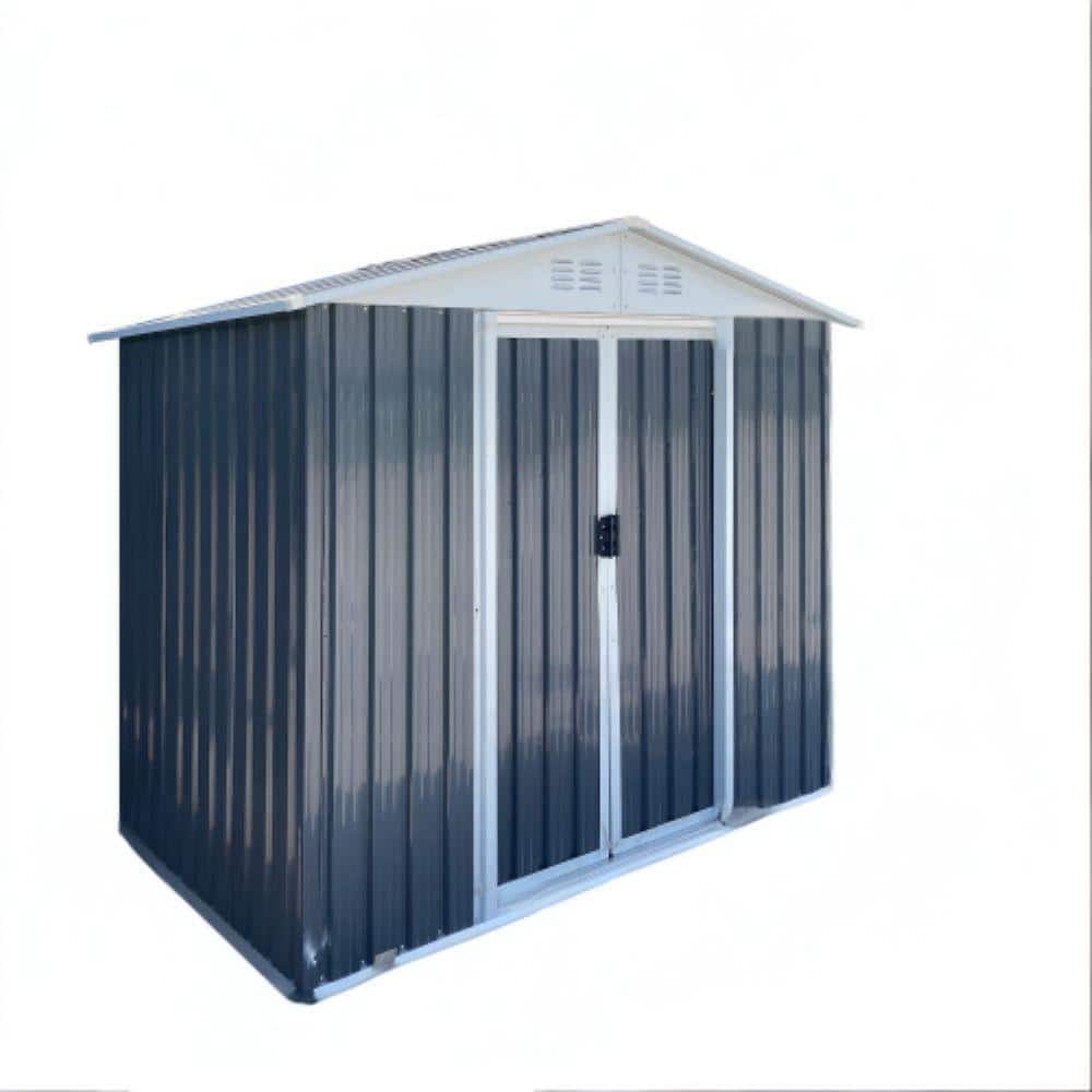 4 ft. W x 6 ft. D Metal Outdoor Storage Shed, Patio Tool House with Base Frame, Gray(24 sq. ft.) price history on PriceWatchPro
