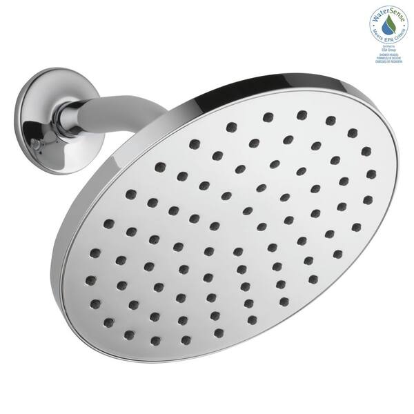 1-Spray 7.88 in. Single Wall Mount Fixed Rain Shower Head in Chrome 1-Spray 7.88 in. Single Wall Mount Fixed Rain Shower Head in Chrome