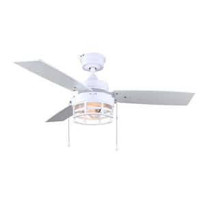 Attley 42 in. Indoor Standard White Ceiling Fan with Vintage LED Bulbs Included