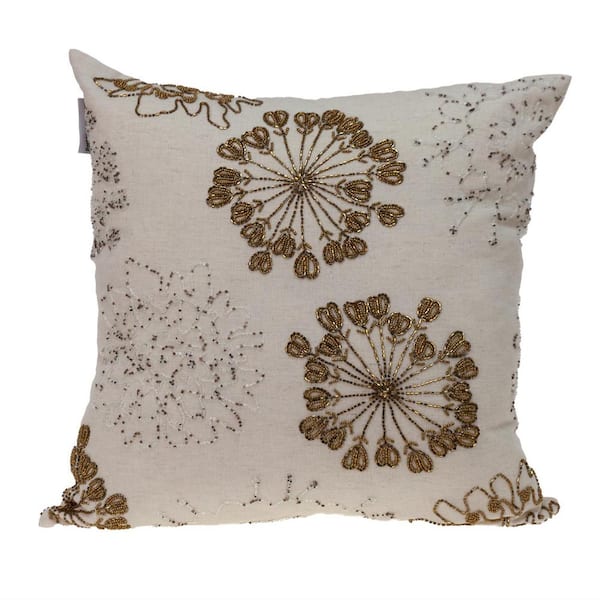Periwinkle Transitional Beige & Copper Throw Pillow