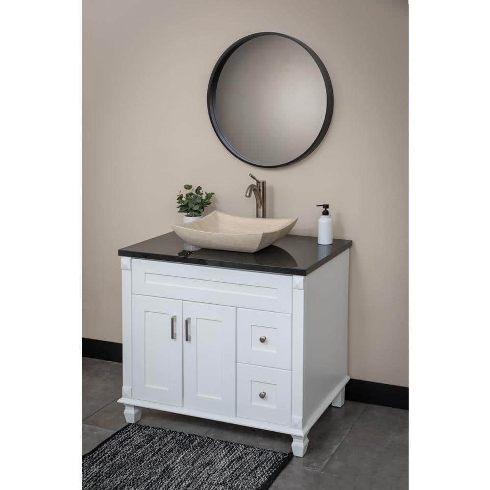 Eden Beige Stone Rectangular Bathroom Sink, 14.75''