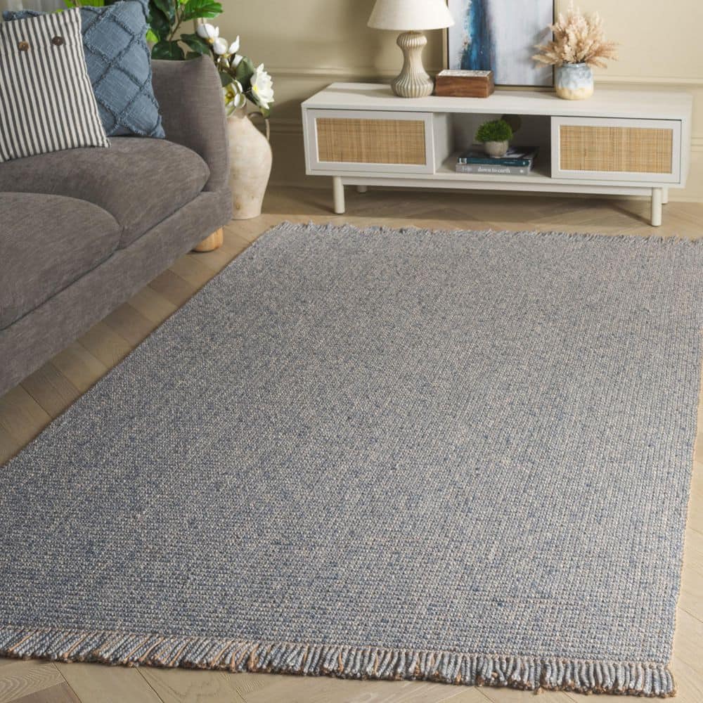 Natural Fiber 6 ft. x 6 ft. Navy Woven Solid Fringe Square Area Rug price history on PriceWatchPro