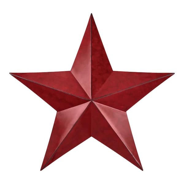 Home Accents Holiday 25 in. Red Washed Metal Patriotic Star Wall Decor with Back Hanger