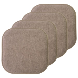Alexis Chocolate 16 in. x 16 in. Non Slip Memory Foam Seat Chair Cushion Pads (4-Pack)
