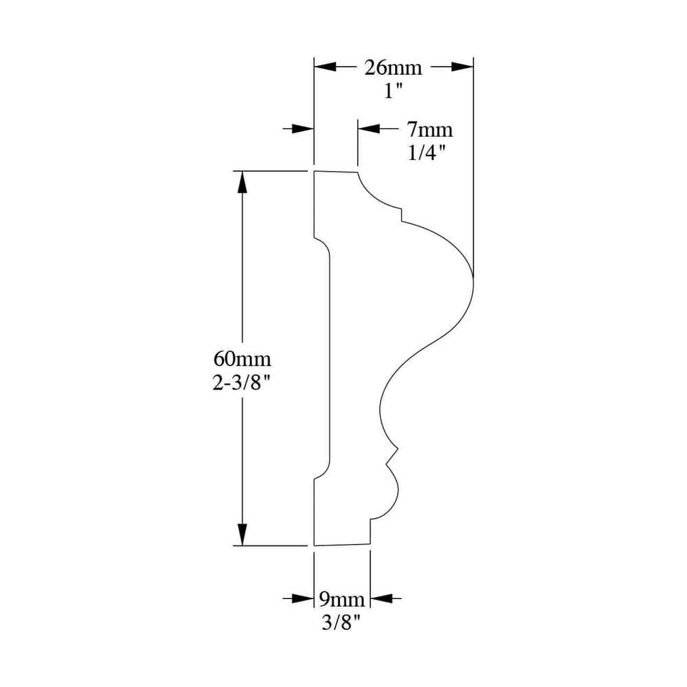 Primed White Flexible Polyurethane Crown Moulding 78 in