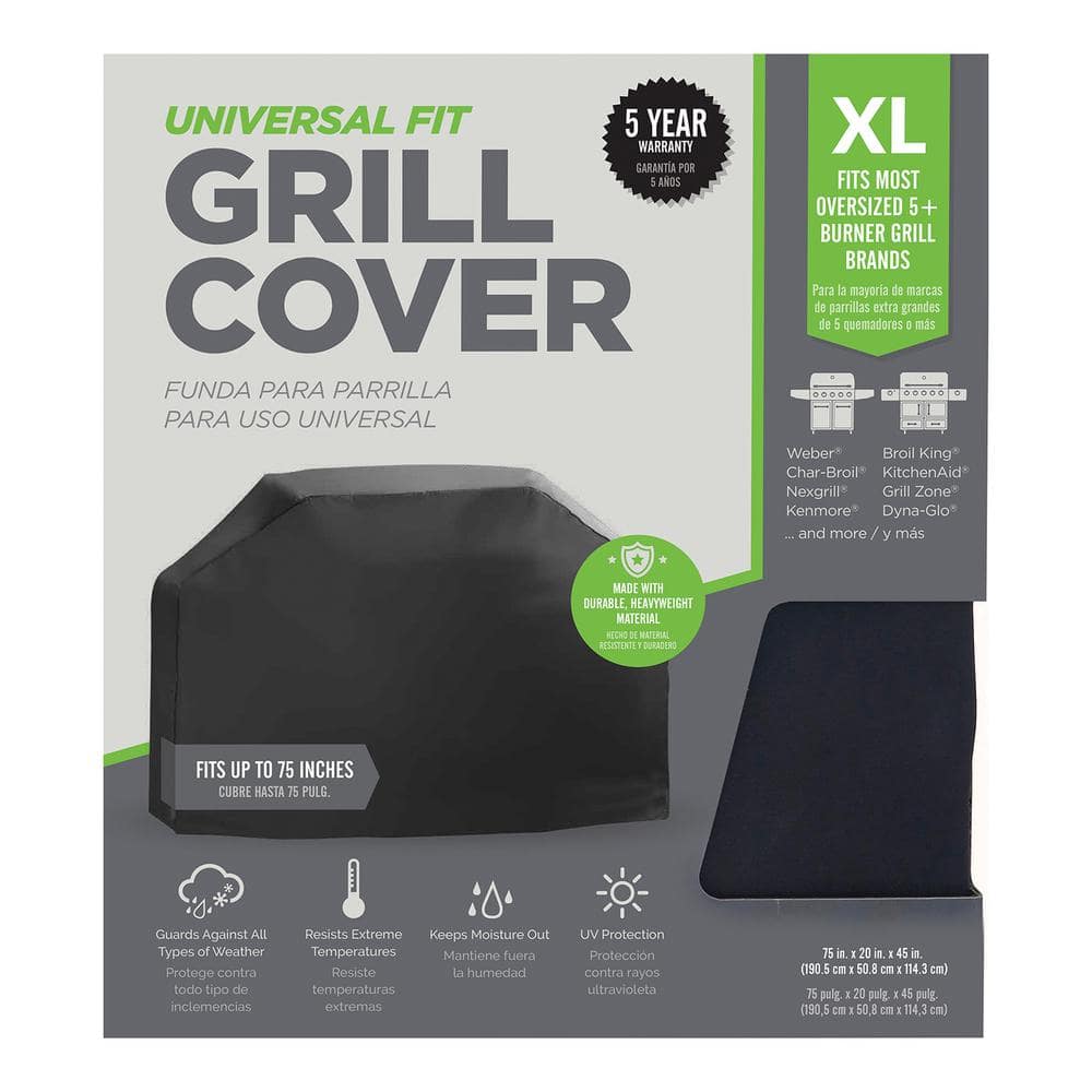 Extra-Large Black Waterproof Grill Cover