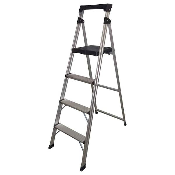 Easy Reach by Gorilla Ladders - 4-Step Aluminum Ultra-Light Step Stool Ladder with 225 lb. Load Capacity-DISCONTINUED