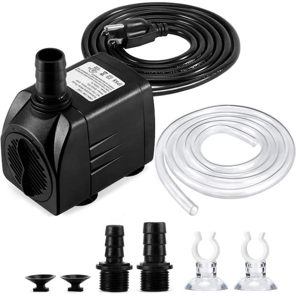 Submersible Water Pump 400 GPH 25 W 1500 L/H with 6.5 ft. Tubing 3-Nozzles for Aquarium Pond Fish Tank Hydroponics