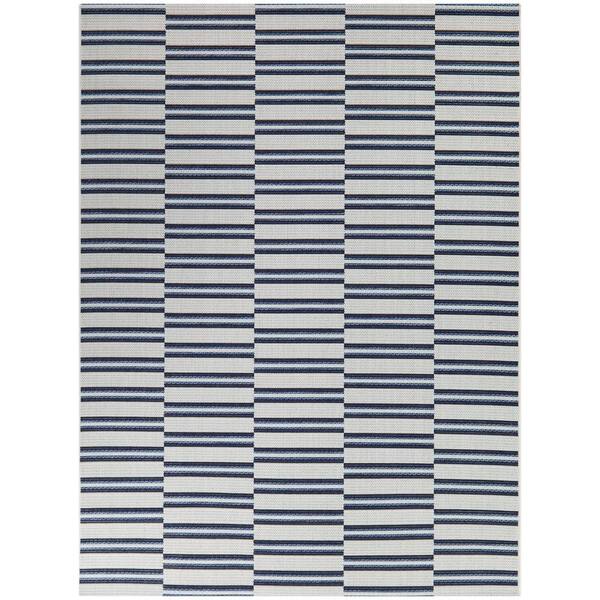 BALTA Trevor Blue 5 ft. 3 in. x 7 ft. Stripe Indoor/Outdoor Area Rug