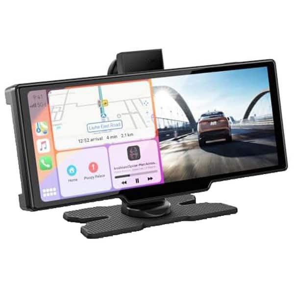 10 in. Wireless Car Stereo Touch Screen with 4K Dash Cam 1080P Backup Camera GPS Navigation Black