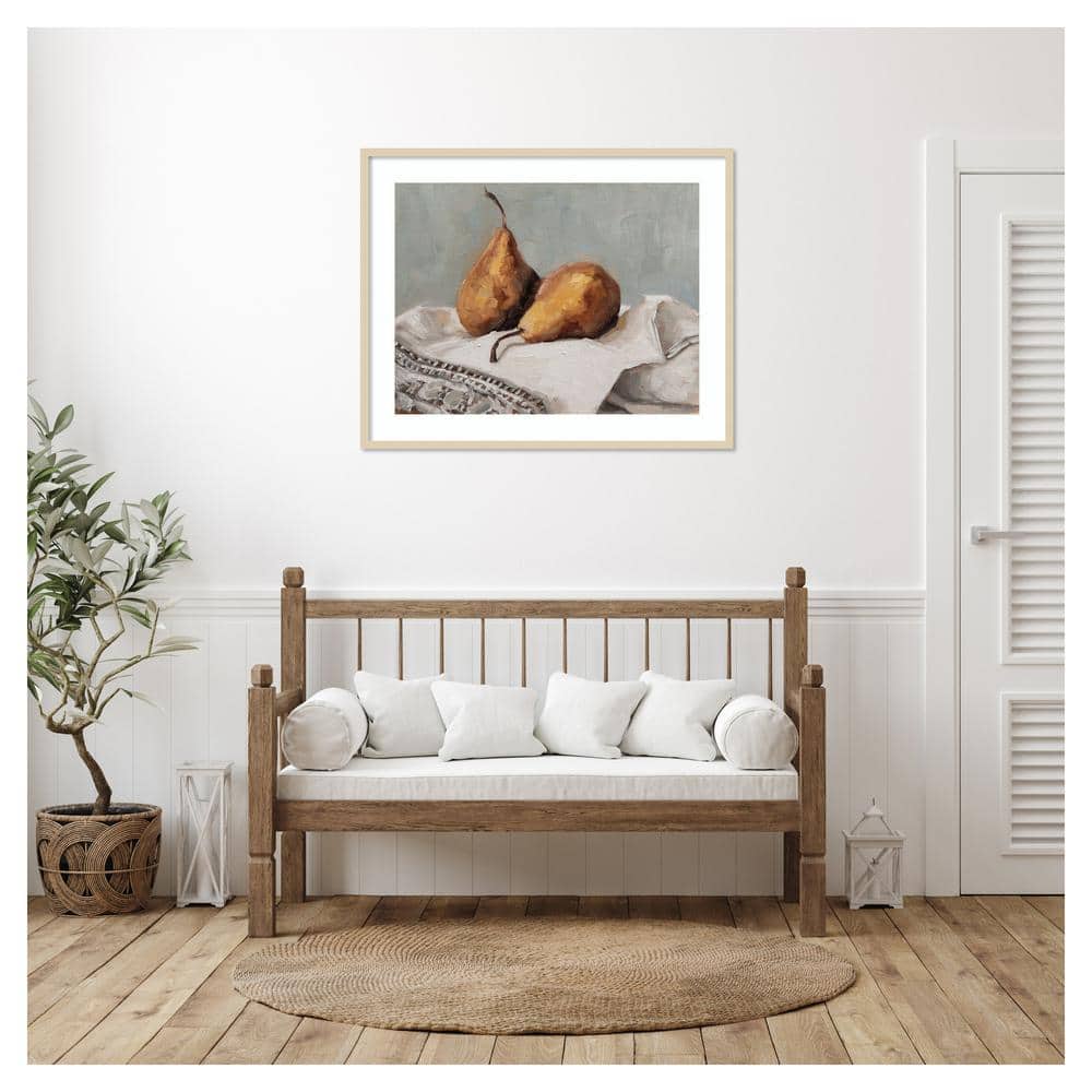 Pair of Pears II Brown Framed Canvas Print