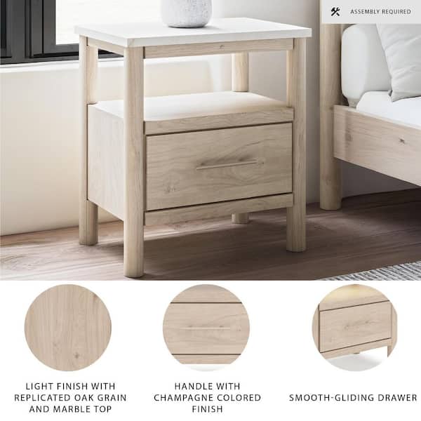 Signature DESIGN BY ASHLEY Cadmori Beige 1 Drawer Nightstand B2615