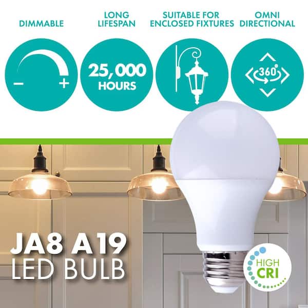 75-Watt Equivalent A19 JA8 Compliant Dimmable LED Light Bulb, 2700K Soft White, 12-pack