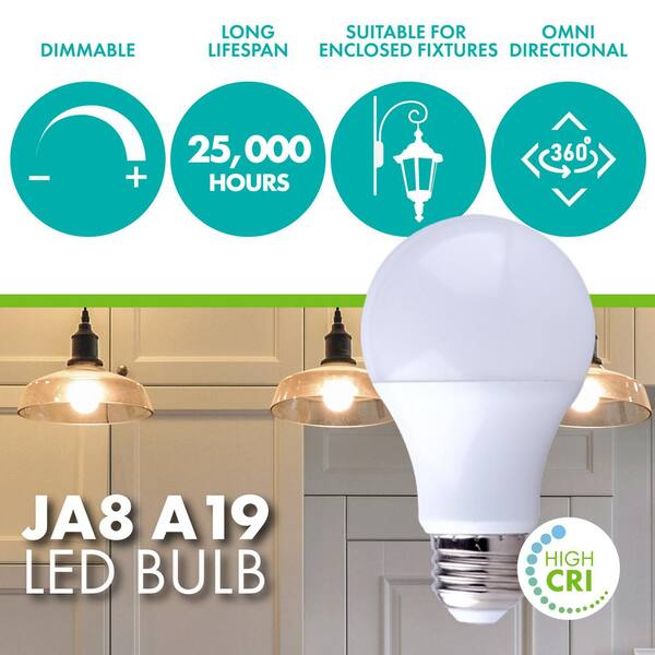 75-Watt Equivalent A19 JA8 Compliant Dimmable LED Light Bulb, 2700K Soft White, 12-pack