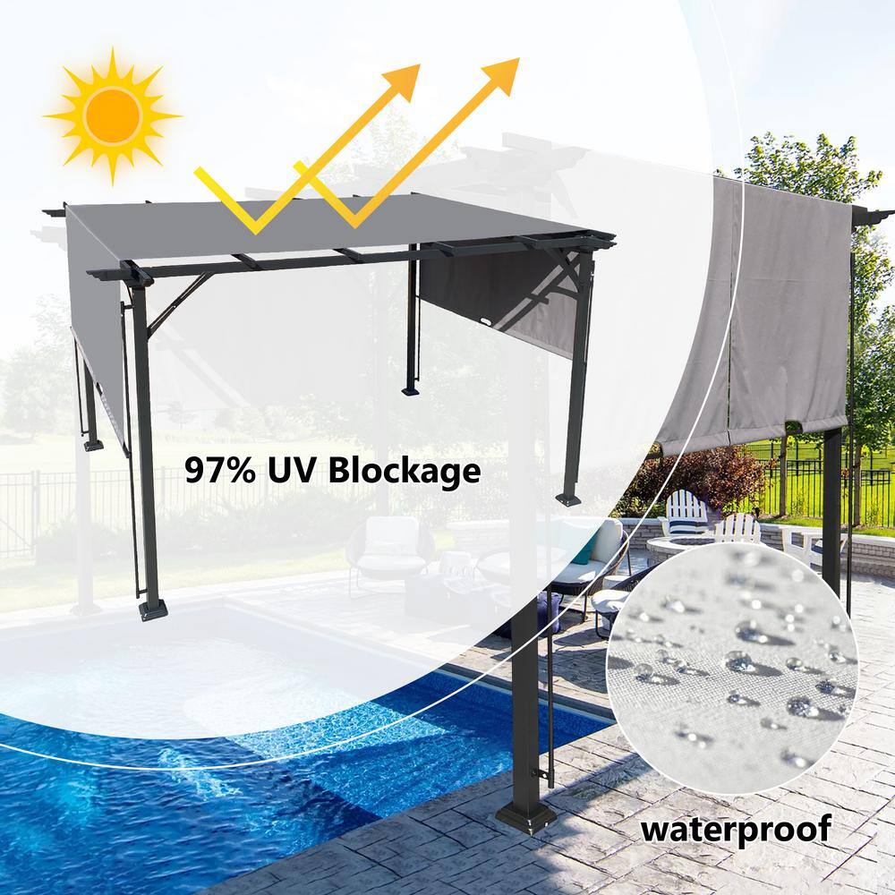 Gray Polyester Replacement Canopy for 12x9 Ft Pergola