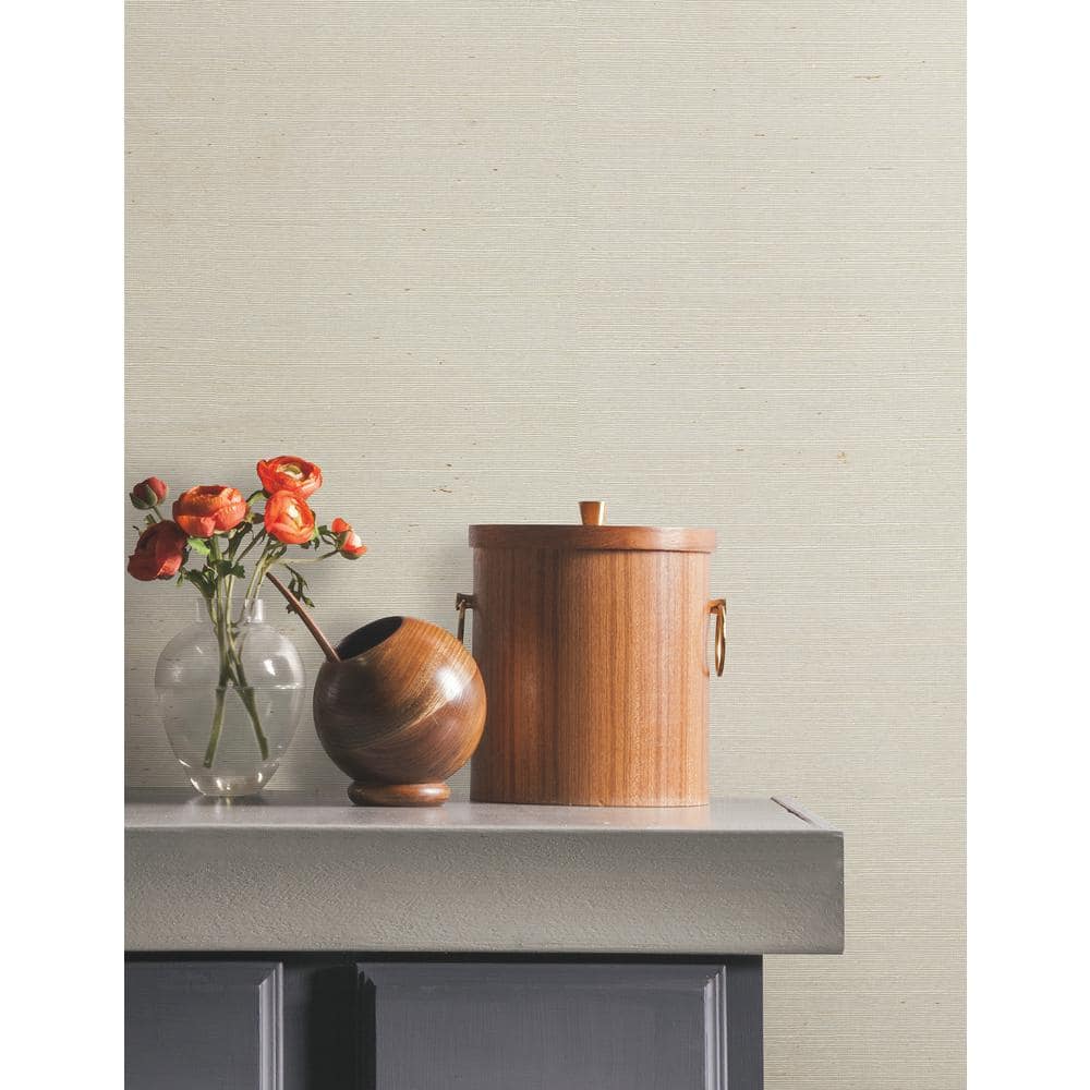 White Self-Adhesive Grasscloth Peel and Stick Wallpaper