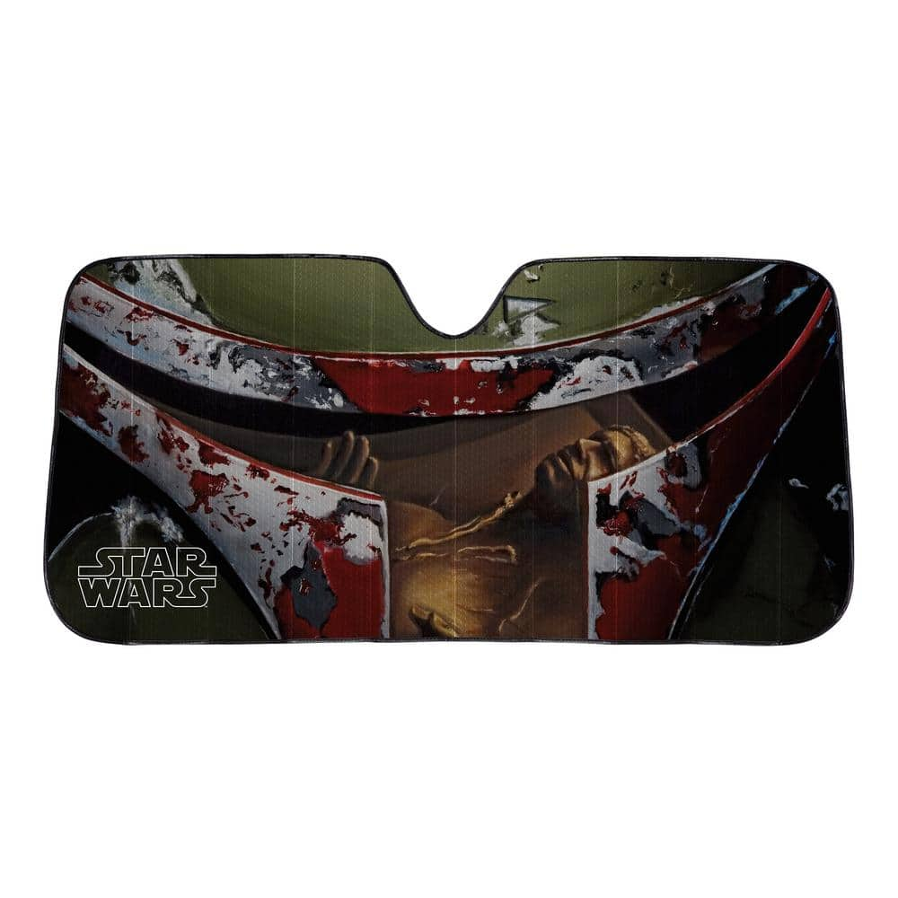 Plasticolor Boba Fett 58” x 27.5” Front Accordion Windshield Visor Universal Fit  1 Pack