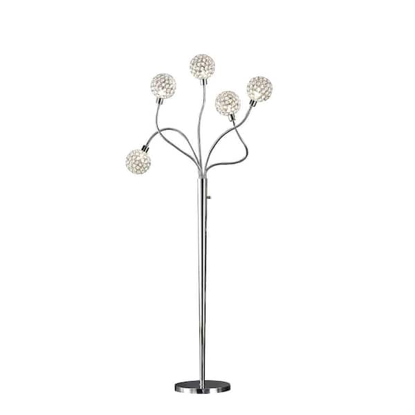 Artiva Soho Ii 65 In 5 Light Chrome, Flower Floor Lamp Home Depot