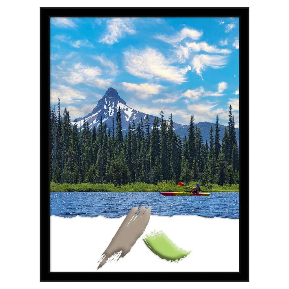 Matte Black Plastic Contemporary Single Photo Frame 25" x 19"