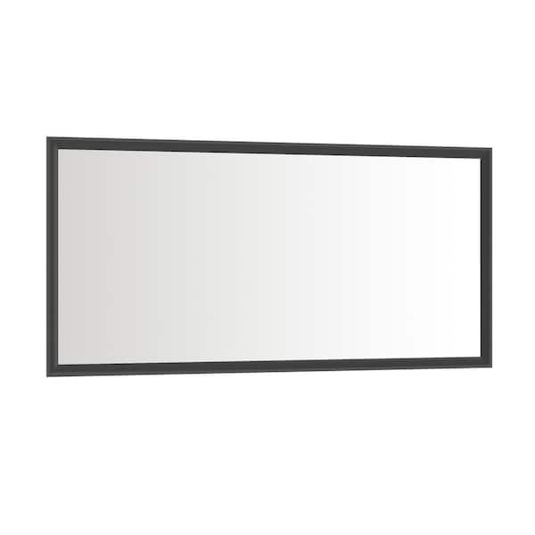 Black 60.00 in. W x 30.00 in. H Modern Rectangle Aluminium Framed Wall Mirror