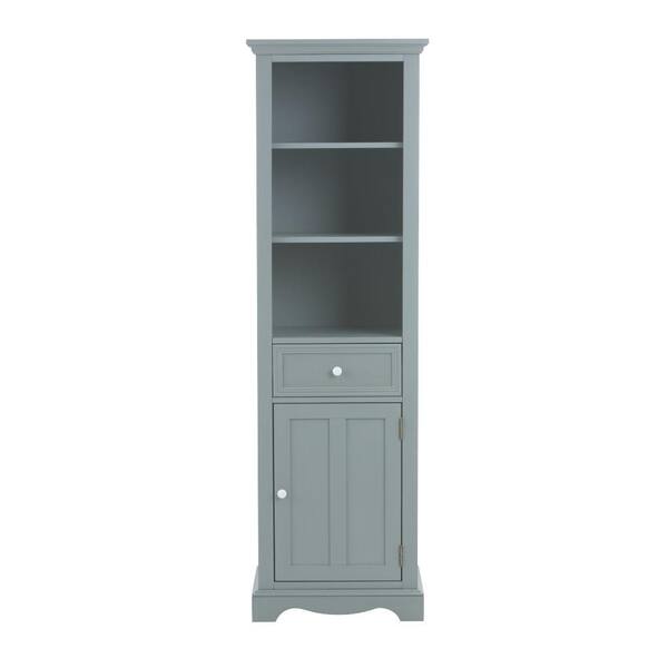 Home Decorators Collection Fremont 20 in. W x 65 in. H x 14 in. D Bathroom Linen Storage Cabinet in Grey