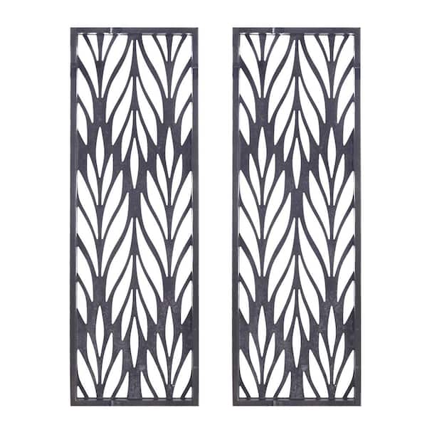 Madison Park Florian 36.00 in. x 12.00 in. Reclaimed Grey Grey Laser Cut Wood 2-Piece Panel Set by Emily Warne Wall Art Decor