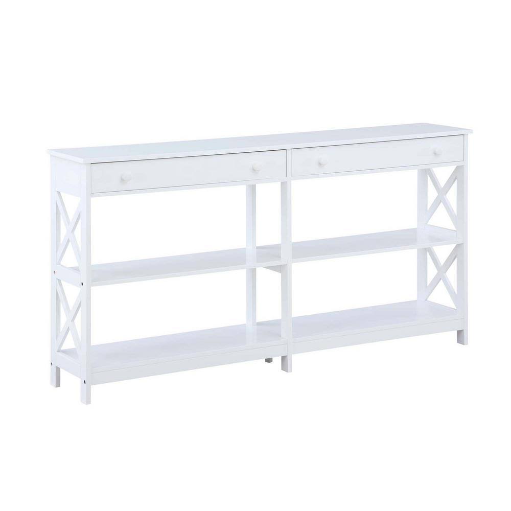 Convenience Concepts Oxford 60 in. White Standard Height Rectangle Wood ...