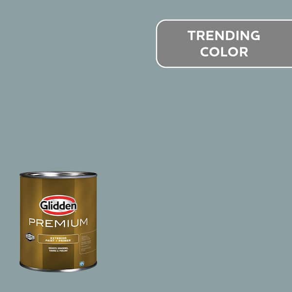 Glidden Premium 1 Qt. Aqua Smoke PPG1034-5 Flat Exterior Latex Paint