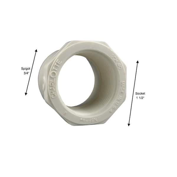 PVC Reducer Bushing 3-Inch x 1-1/2-Inch Pipe Size Adapter 
