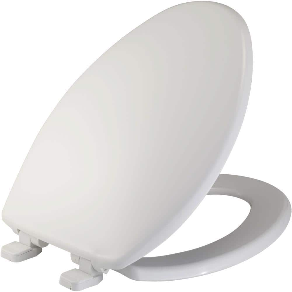 BEMIS Just-Lift Elongated Closed Front Toilet Seat in White 1584SLOWJ ...