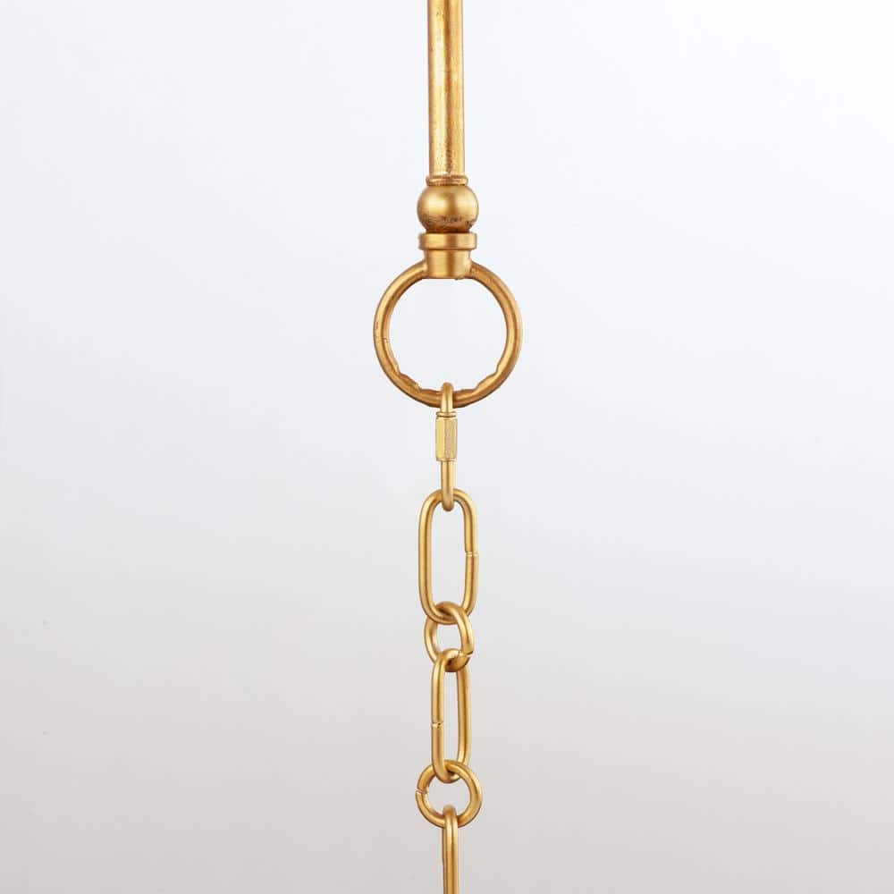 Elegant Gold Leaf 6-Light Traditional Suspension Chandelier