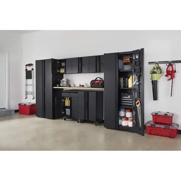 8-Piece Regular Duty Welded Steel Garage Storage System in Black (133 in. W x 75 in. H x 19.6 in. D)