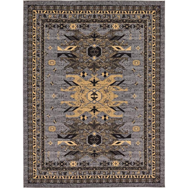 Unique Loom Oasis Taftan Gray 3' x 16' 5 Runner Rug