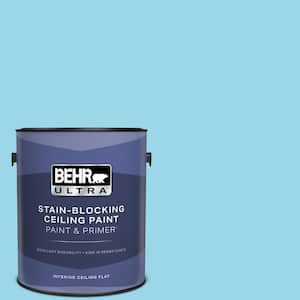 1 gal. #P490-2 Blue Sarong Ceiling Flat Interior Paint and Primer