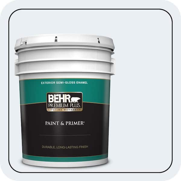 BEHR PREMIUM PLUS 5 gal. #PPL-13 Distant Windchime Semi-Gloss Enamel Exterior Paint & Primer