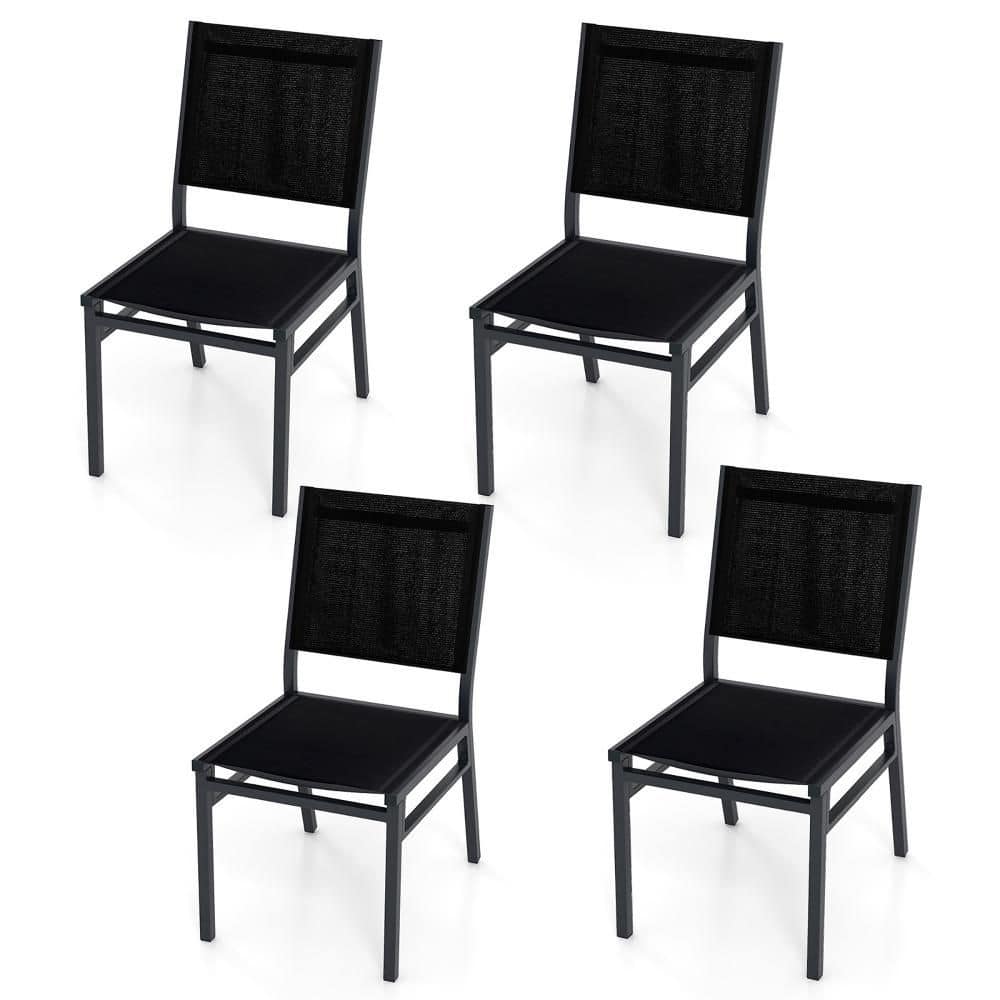 4PCS Outdoor Dining Chairs w/ Breathable Seat Backrest Heavy-Duty Aluminum Frame price history on PriceWatchPro
