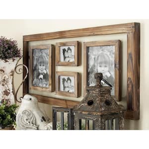 8" x 10" Brown 4 Slot Wall Photo Frame with Wood Frame