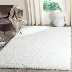 Indie Shag White 7 ft. x 9 ft. Solid Area Rug