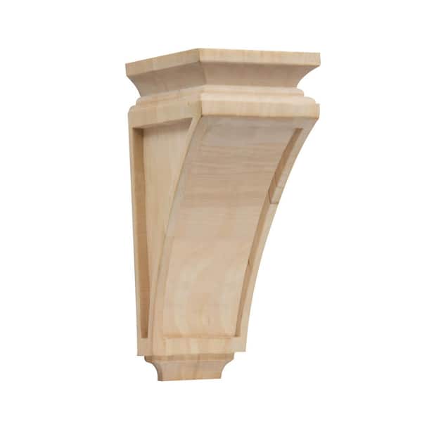 Waddell Arts and Crafts Corbel - Large, 14 in. x 7.5 in. x 5.75 in. - Furniture Grade Unfinished Maple Wood - Elegant DIY Accent