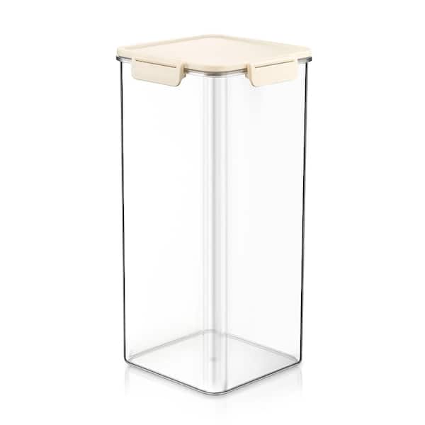 Stackable Plastic Food Storage Container with Lids (1 Pack), Clear Airtight Pantry Canister for Kitchen Organization
