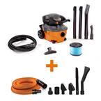 4 Gal. 6.0-Peak HP Wet/Dry Shop Vacuum with Detachable Blower, Fine Dust Filter, Hose, Accessories and Car Cleaning Kit