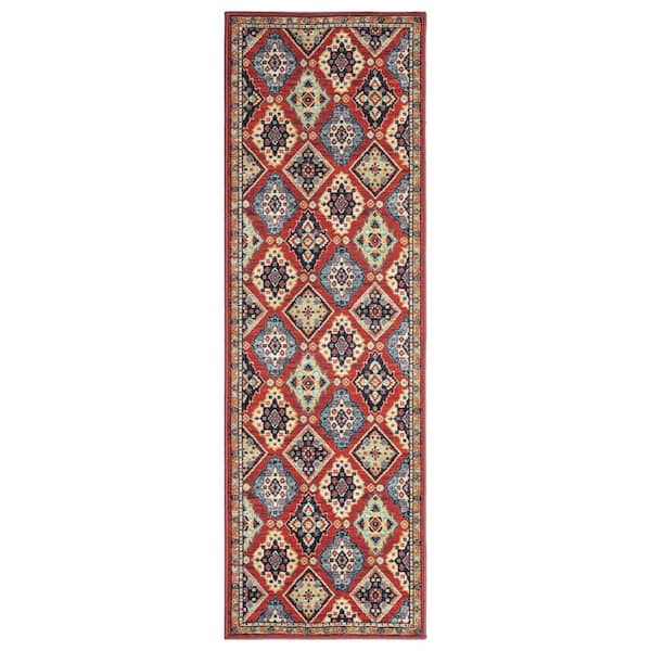 Concord Global Trading Eden Collection Panels Rust 2 ft. x 7 ft. Machine Washable Traditional Indoor Area Rug