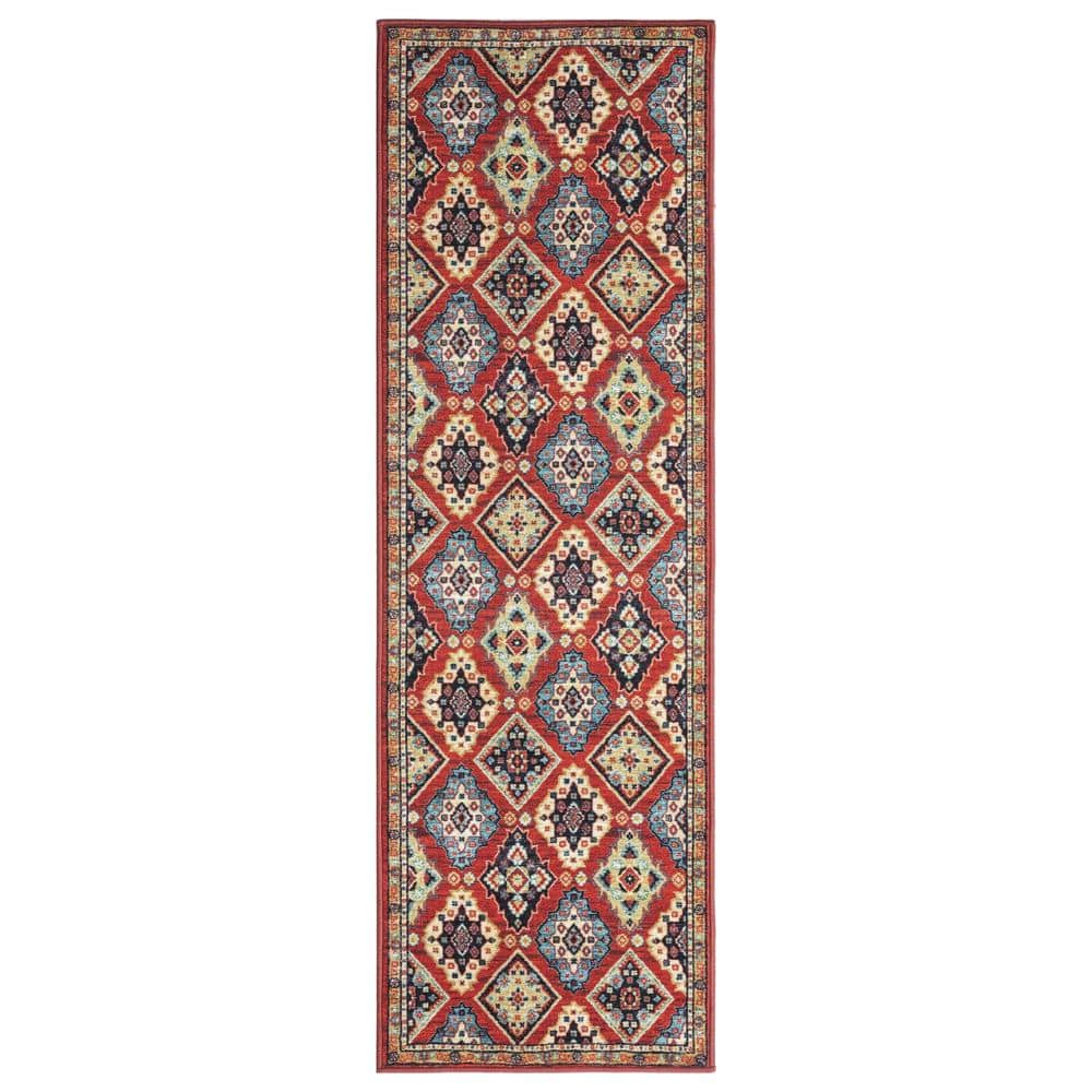 Eden Collection Panels Rust 3 ft. x 9 ft. Machine Washable Traditional Indoor Area Rug price history on PriceWatchPro