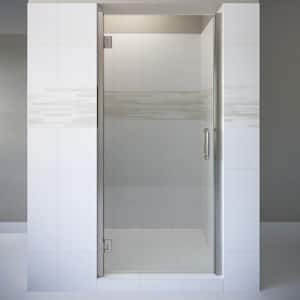 Coppia 24 in. x 72 in. Semi-Frameless Pivot Shower Door in Brushed Nickel with Handle