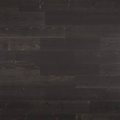 1/8 in. x 5 in. x 12-42 in. Peel and Stick Black Wooden Decorative Wall Paneling (20 sq. ft./Box)