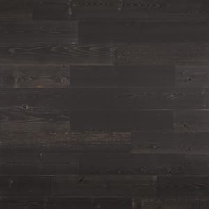 1/8 in. x 5 in. x 12-42 in. Peel and Stick Black Wooden Decorative Wall Paneling (40 sq. ft./Box)