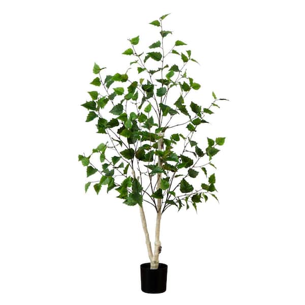 Nearly Natural 4 ft. Artificial Birch Tree with Real Touch Leaves